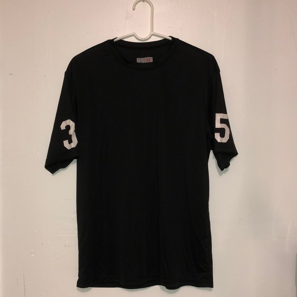 A4 Black shirt with #35 on sleeves